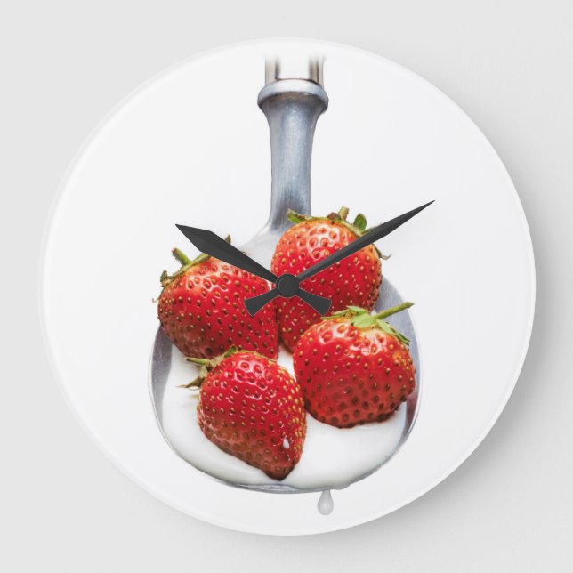 Grande Horloge Ronde Fraises et crème (Recto)