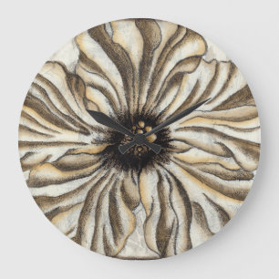 Grande Horloge Ronde Fresque de Flowerhead sur l'arrière - plan