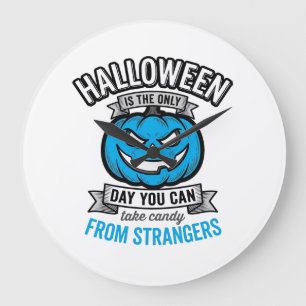 Grande Horloge Ronde Friandises d'Halloween de la part d'inconnus Vinta