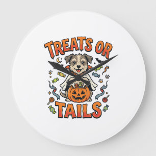 Grande Horloge Ronde Friandises pour chien de Halloween méfaits
