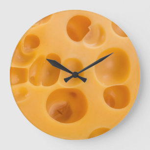 Grande Horloge Ronde Fromage isolé, belle conception