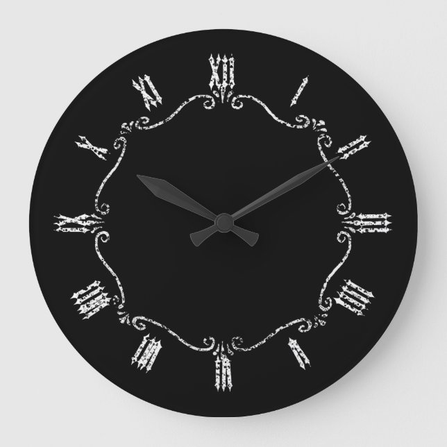 Grande Horloge Ronde Frontière gothique éffrayante (Recto)