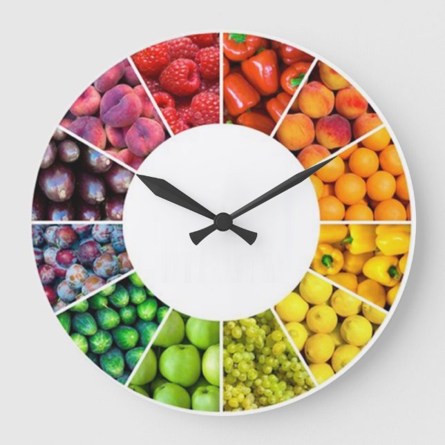 Grande Horloge Ronde Fruit and Veggie Wall Clock (Recto)