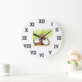 Grande Horloge Ronde Fruits tropicaux de noix de coco Alimentation en a