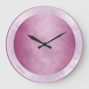 Grande Horloge Ronde Fuchsia marbré