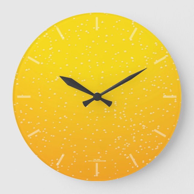 Grande Horloge Ronde Fun Beer Bubbles Clock (Recto)