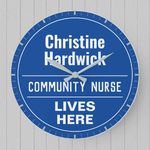 Grande Horloge Ronde Fun Community Nurse Wall Style Plaque