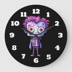 Grande Horloge Ronde Funny Frankenstein Monster Halloween Fun