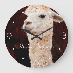 Grande Horloge Ronde Funny Llama