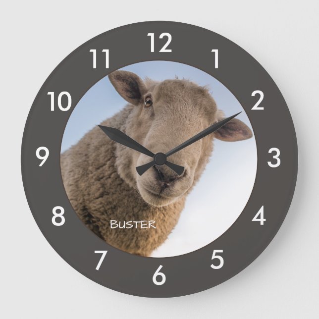 Grande Horloge Ronde Funny Sheep Custom (Recto)
