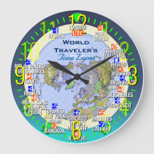 Grande Horloge Ronde Fuseaux horaires du monde