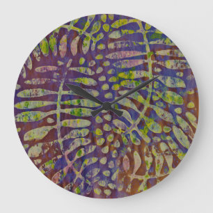 Grande Horloge Ronde Gabarit d'impression Gelli Art Abstrait