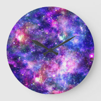 Grande Horloge Ronde Galaxy Night Imprimer Design cosmique