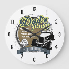 Grande Horloge Ronde Garage de papa en couleur