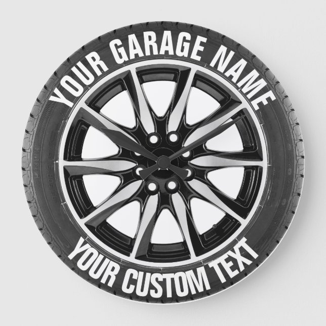 Grande Horloge Ronde Garage Or Car Repair Owner Clock (Recto)