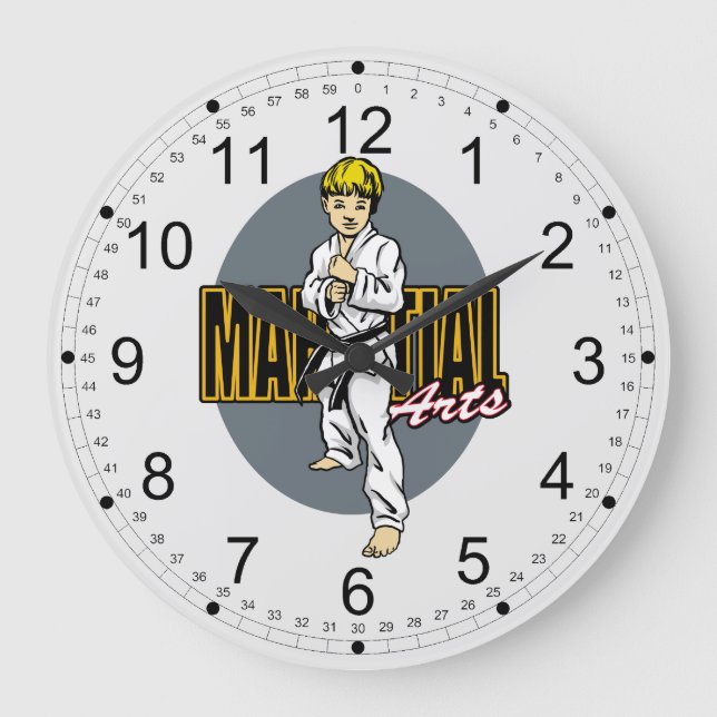 Grande Horloge Ronde Garçon des arts martiaux (Recto)