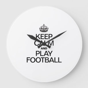 GRANDE HORLOGE RONDE GARDER LE CALME ET JOUER AU FOOTBALL