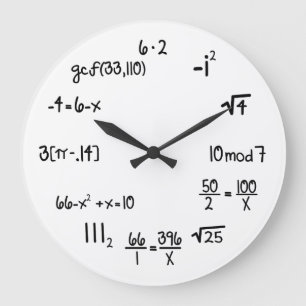 Grande Horloge Ronde Geek drôle de génie de maths