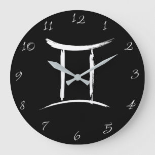 Grande Horloge Ronde GEMINI les Gémeaux Signe astrologique Anniversaire