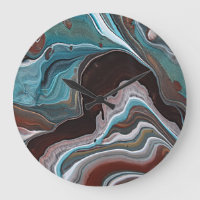 Géode d'Agate Acrylique Fluide moderne Look bleu B