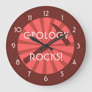 Grande Horloge Ronde géologie rocks! Insigne marteau