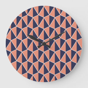 Grande Horloge Ronde Géométrique Abstraite : Art Déco sans couture