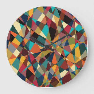 Grande Horloge Ronde Géométrique brisée du milieu du siècle moderne