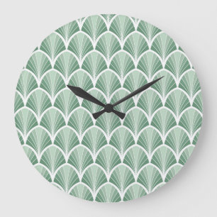 Grande Horloge Ronde Géométrique Classique : Style Art Déco Sans Couleu