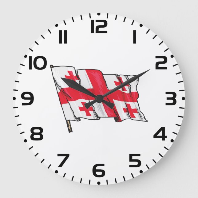 Grande Horloge Ronde Georgian Flag Red and White Cross (Recto)