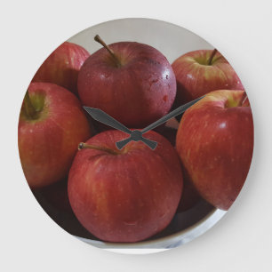 Grande Horloge Ronde Giant Red Apple Wall Clock