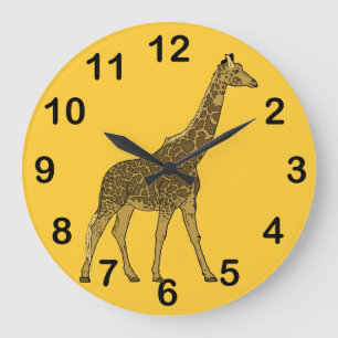 Grande Horloge Ronde Girafe aimable
