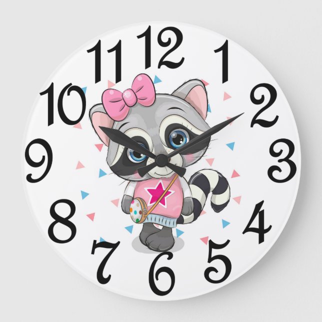 Grande Horloge Ronde Girl Raccoon (Recto)