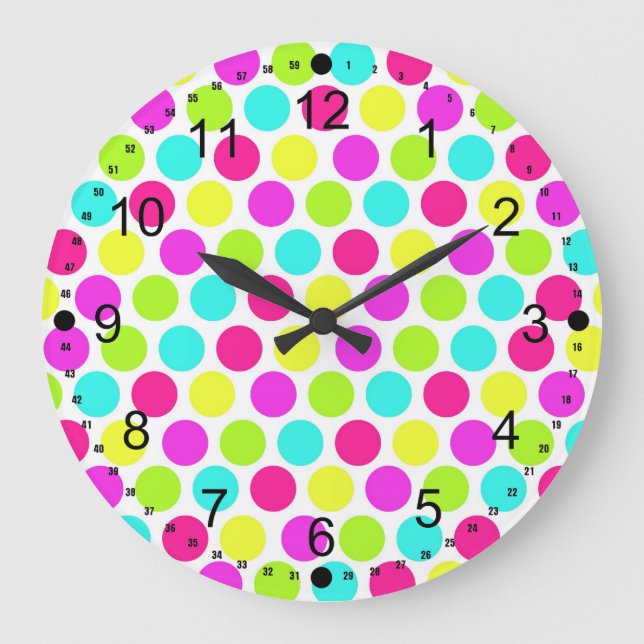 Grande Horloge Ronde Girly Colorful (Recto)