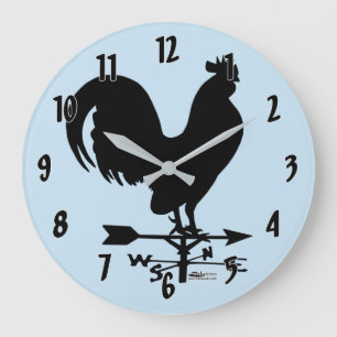 Grande Horloge Ronde Girouette Coq