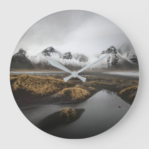 Grande Horloge Ronde Glace et neige   Vestrahorn Mountain, Islande