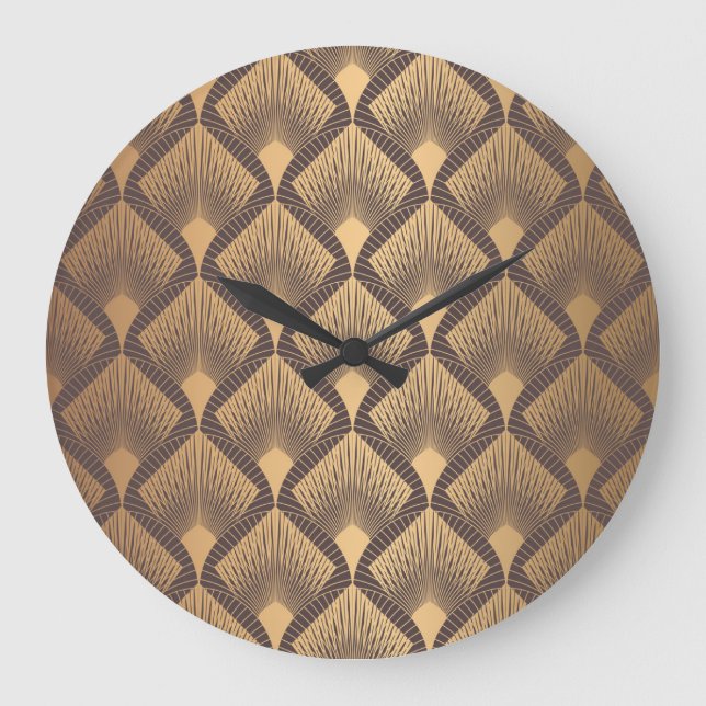 Grande Horloge Ronde Glamour Art Déco : Balances d'or. (Recto)