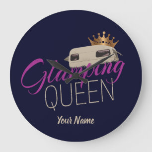 Grande Horloge Ronde Glamping Queen Camping avec caravanes vintages