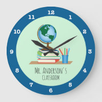 Globe, Books & Pencils for Teacher Personalized