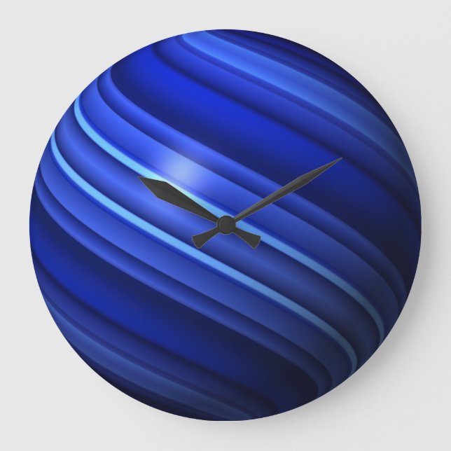 Grande Horloge Ronde Globe de la ligne bleue mince (Recto)
