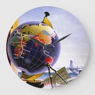 Grande Horloge Ronde Globe d'Imperial Airways