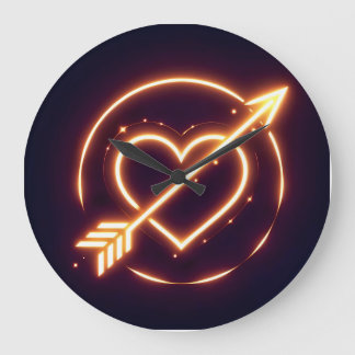 Grande Horloge Ronde glowing image of a heart with cupid's arrow
