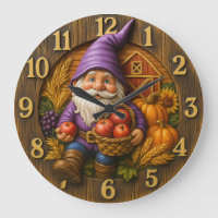 Gnome joyeux avec récolte de panier de pommes