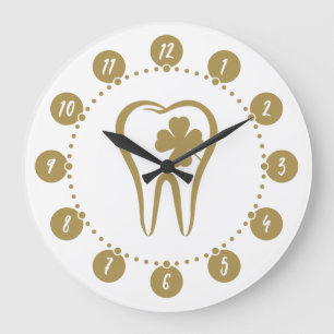 Grande Horloge Ronde Gold Dentist   Dents chanceux
