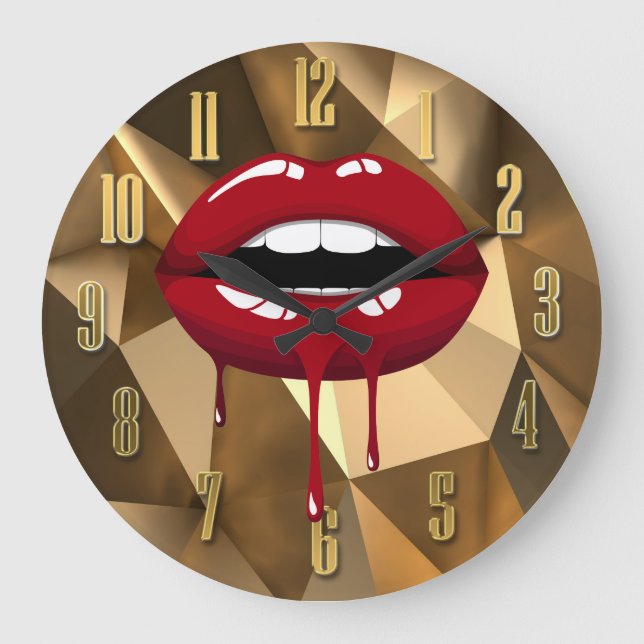 Grande Horloge Ronde Gold Luxury Beauty Glam Red Drips (Recto)