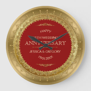 Grande Horloge Ronde Gold & Red 50 Wedding Anniversary