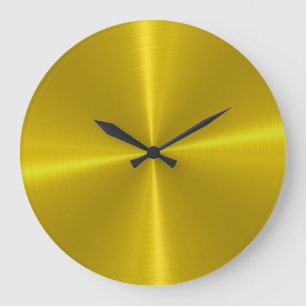 Grande Horloge Ronde Gold Stainless Steel Metal Look