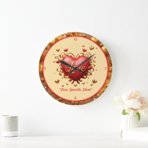 Grande Horloge Ronde "Golden Love Embrace"