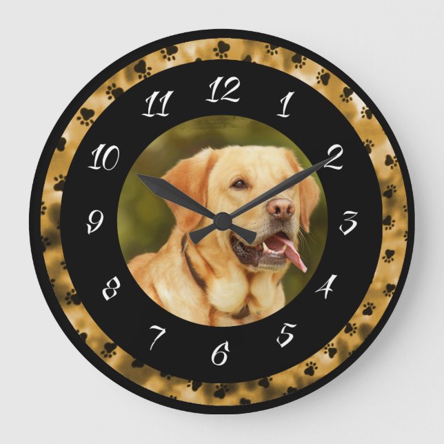 Grande Horloge Ronde Golden Retriever (Recto)