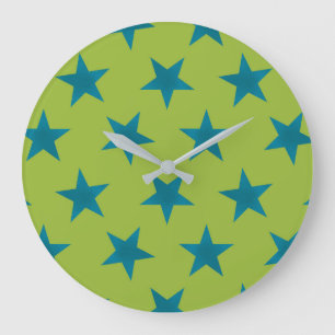 Grande Horloge Ronde Golden Stars Motif 20