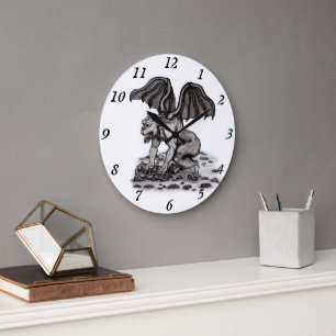 Grande Horloge Ronde Golem Gargoyle